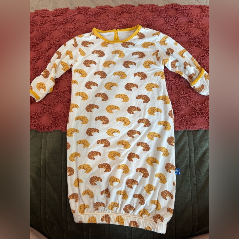 Kickee Pants Croissant Print Layette Gown